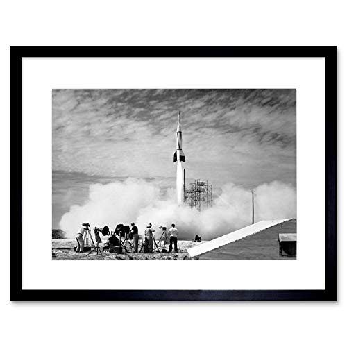 SPACE FLIGHT HISTORY 1950 FIRST ROCKET CAPE CANAVERAL FRAMED ART PRINT B12X1870