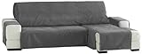 Eysa-Zoco Praktische Sofabezüge, Chaise Longue 240 cm, Rechte Vorderansicht, Farbe Grau