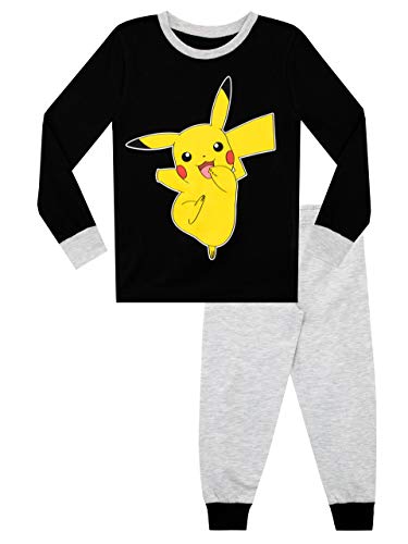 Pokemon Jungen Pikachu Schlafanzug Schwarz 152