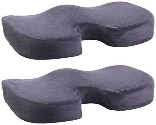 Lescars Autositzauflagen: 2er-Set Memory-Foam-Sitzkissen für bequemes Sitzen im Auto, Büro & Co. (Sitzerhöhung)