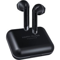 Happy Plugs Air 1 Plus Earbud – Kabelloser Kopfhörer – True Wireess – 100 dB – schweißfest – Akku 30 mAh in jedem Ohrhörer – Akku 450 mAh in der Ladebox – Schwarz