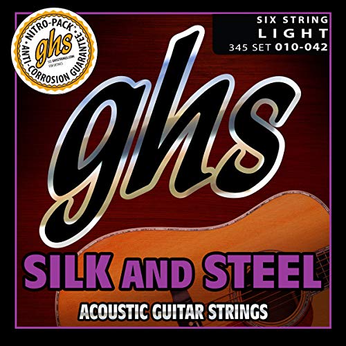 ghs Strings SILK AND STEEL - 345 - ACOUSTIC GUITAR Saiten für Akustik-Gitarre - Silver Plated Copper - Light: 010-042