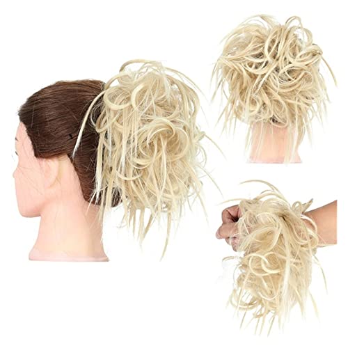 Messy Bun Synthetic Curly Wavy Hair Bun Circle Pferdeschwanz-Haarscheiben mit elastischem Gummiband Haarverlängerungen for Frauen (Color : Q17 18H613)