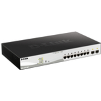 D-Link Web Smart DGS-1210-10MP - Switch - L2+ - Smart - 8 x 10/100/1000 (PoE+) + 2 x Gigabit SFP - Desktop - PoE+ (130 W) (DGS-1210-10MP) - Sonderposten