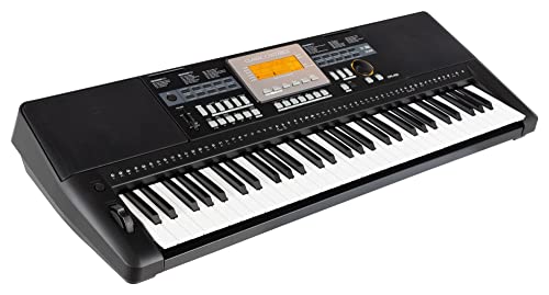 Classic Cantabile CPK-403 Keyboard - 61 Tasten mit Anschlagdynamik - 618 Klänge und 200 Begleitrhythmen - Anschlüsse für Kopfhörer, Sustain-Pedal, AUX In/Out und Mikrofon - schwarz