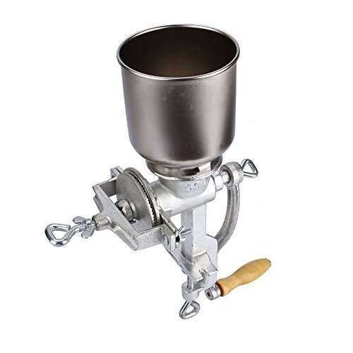 Yosoo 5L Handgetreidemühle Kornmühle Reparierbar und Abnehmbarer Base mit Bolt Knob Handkaffeemühle für Getreide Kaffee Korn Malen（Nicht die Schraube zu eng einstellen）