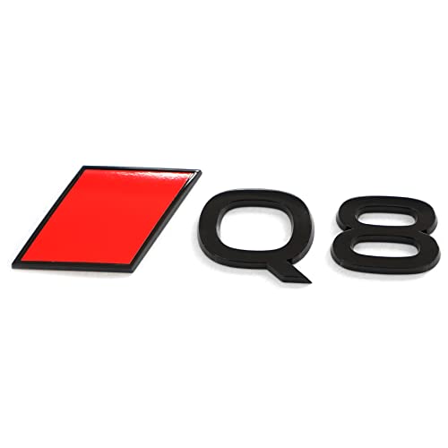 Audi 4KE853740B5FQ Schriftzug Q8 Emblem Modellschriftzug, schwarz/rot