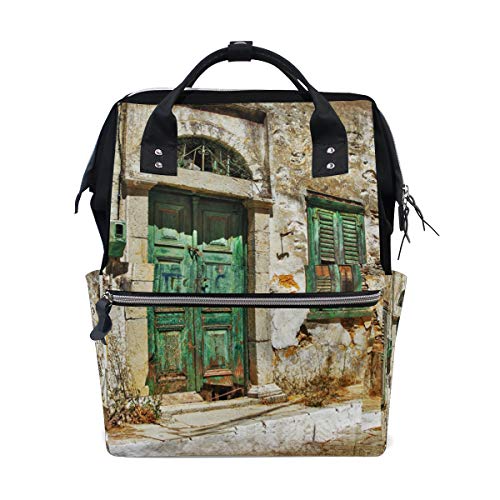 Fantasio Mumienrucksack mit Charmante Old Streets of Greek Islands Muster Schultasche