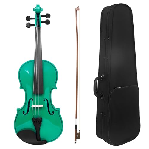 Ftchoice 4/4 Violine Full Size with Carrying Case Bow Set Solid Wood Violins Musical Instrument Kit for Student Beginners