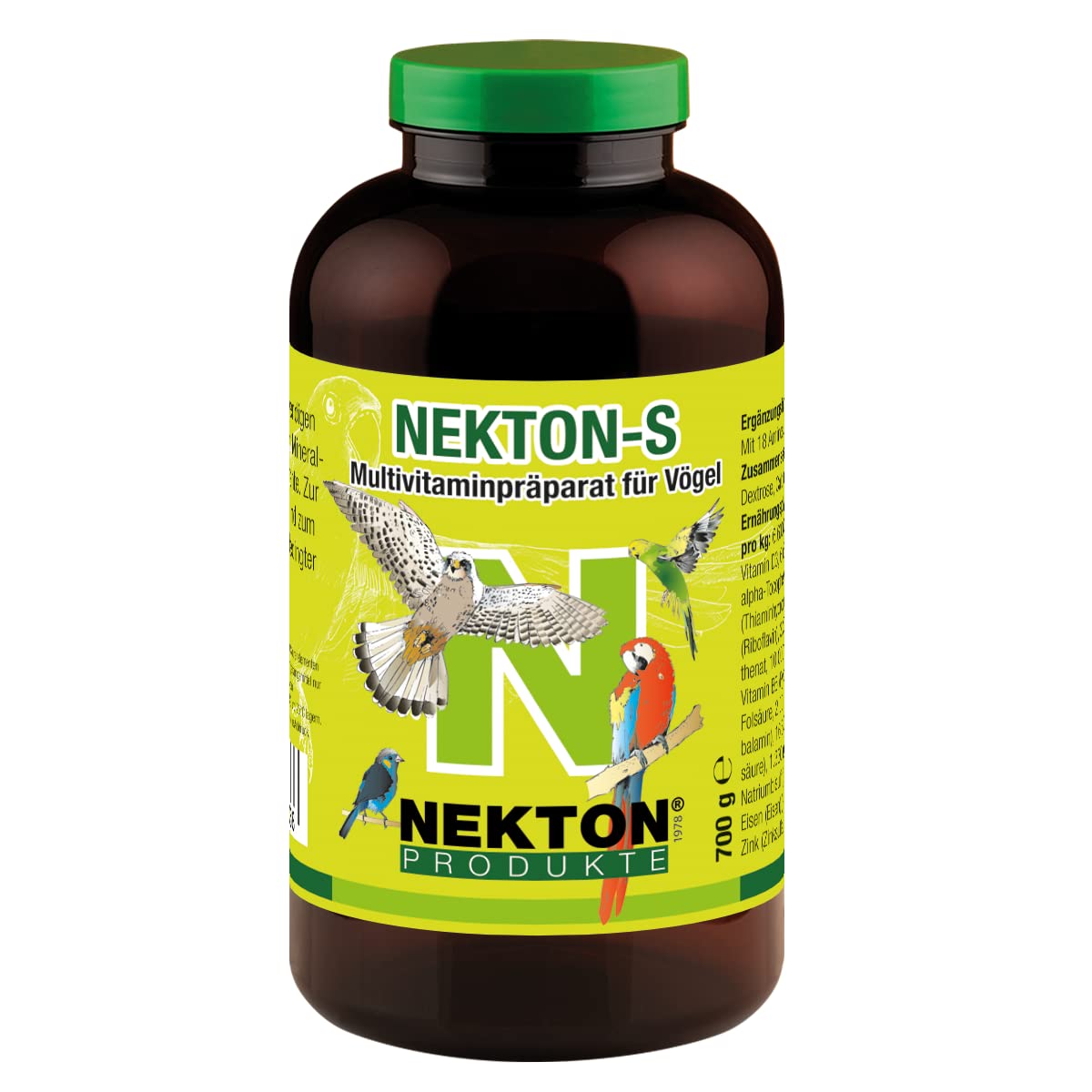 NEKTON-S | Multivitaminpräparat für Vögel | Vitamine, Aminosäuren, Mineralstoffe und Spurenelemente | Made in Germany (700g)