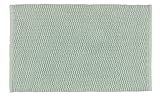 WENKO Badteppich Mona Hellgrün, Badvorleger mit trendiger Oberflächenstruktur, rutschhemmend beschichtet, waschbar, aus 100 % Baumwolle, 50 x 80 cm