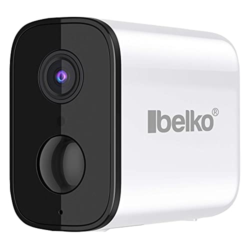 Belko C1 1080P Überwachungskamera Kabellos Aussen WLAN / IP65 IP Kamera mit Akku, Deutscher Anleitung, Bewegungserkennung, 10m Nachtsicht, SD Kartensteckplatz und kompatibel mit Smartphone,Tablet, PC