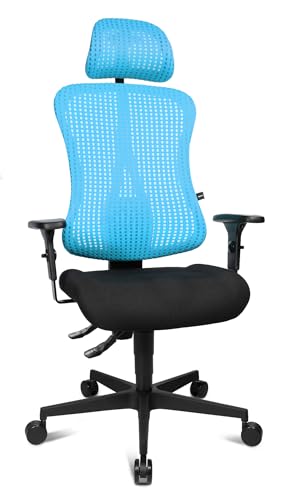 TOPSTAR Sitness 90 P X ergonomischer Schreibtischstuhl, Bürostuhl mit bewegter Sitzfläche blau