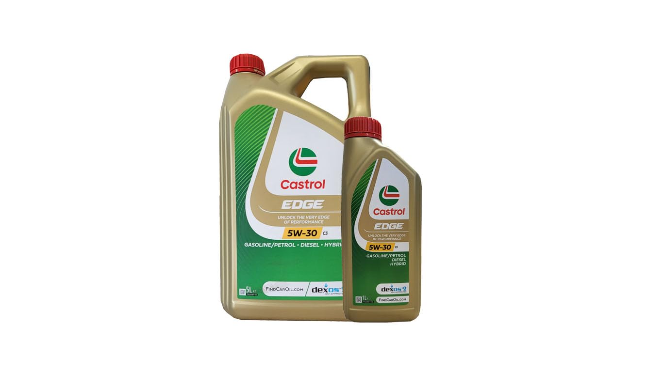 CASTROL Edge Titanium Motorenöl 5W-30 C3- Set 5 + 1 Liter Motoröl Schmieröl für Benzin- Diesel und Hybridfahrzeuge - Premium Schützend und Pflegend