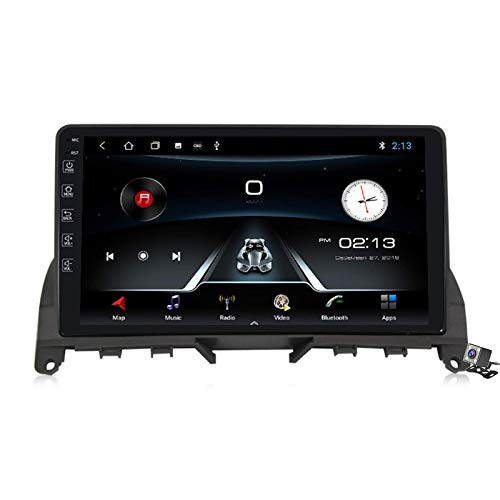 QBWZ Autoradio Android 9.0 Radio für Mercedes Benz C-Klasse 3 W204 S204 2006-2011 GPS-Navigation 9-Zoll-Touchscreen-Headunit MP5-Multimedia-Player-Video mit 4G WiFi DSP Carplay