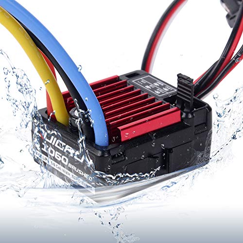 INJORA RC Drehzahlregler 60A Wasserdichtes Brushed ESC mit 6V/3A BEC RC Zubehör für 1:10 RC Modell RC Auto