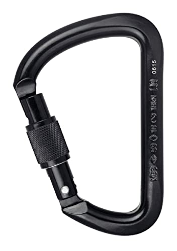 ALIENS Stahl D-Form TriLock Karabiner, Farbe:schwarz