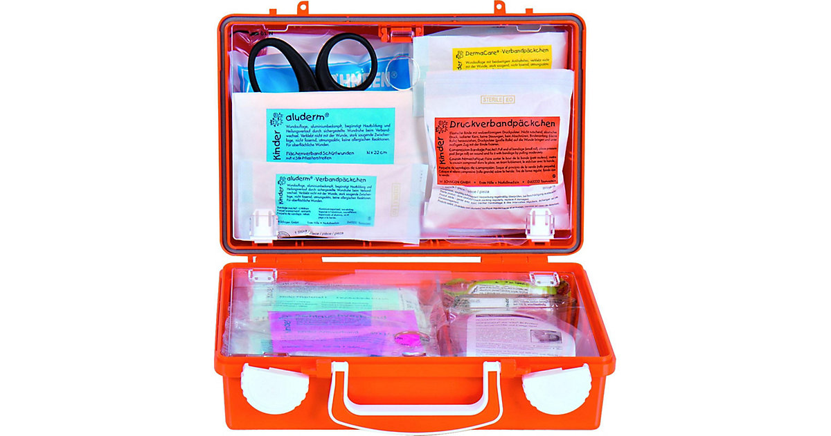 Erste-Hilfe-Koffer QUICK-CD KINDERGARTEN, inkl. Spezialfüllung KiTa-/Vorschulkinder bis 6 Jahren orange Modell 1 Kinder 2