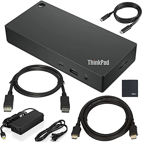 Lenovo ThinkPad USB Type-C Dock Gen 2 mit 4K (40AY0090US) + ZoomSpeed HDMI Kabel (mit Ethernet) + ZoomSpeed DisplayPort Kabel + Starter Bundle