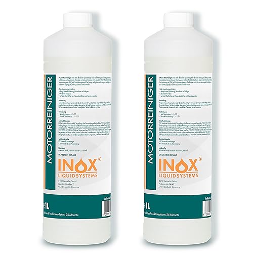 INOX® Motorreiniger - 2x1L Konzentrat – Reiniger-Konzentrat für den Motor - Motorraum Reiniger & Entfetter - Motorsystemreiniger & Pflege von Auto, Motorrad & Anderen Kfz