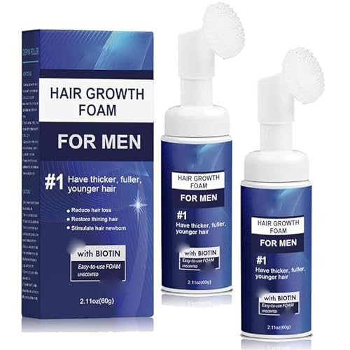 RenewhairX Haarwuchsschaum für Männer - Renewhair-X Ätherisches Öl für dickes Haar, RenewHair-X Haarwuchsserum-Schaum, Haarwurzeln tief reparieren (2pcs)