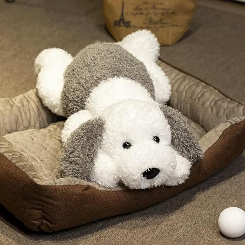 EacTEL Niedlicher Welpe Plüsch Kawaii schlafender Hund Tierspielzeug weiches Kissen Geburtstagsgeschenk 60cm 1