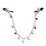 Fetish Einstellbar Nipple Clamps mit Brustklemmen SM Brustwarzengewichte Sexspielzeug Halskette,Nippelklemmen mit Verbindungskette,A