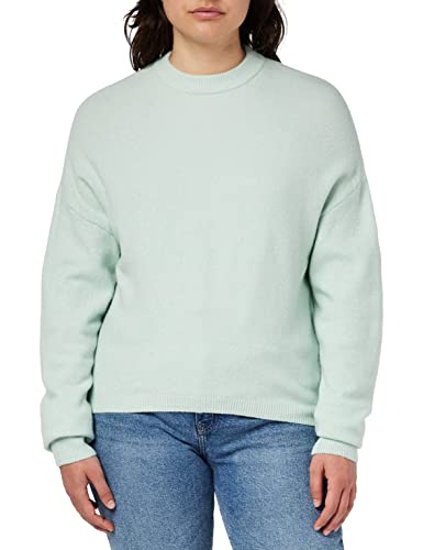 Mexx Damen Round Neck Knitted Pullover Sweater, Light Green, L EU