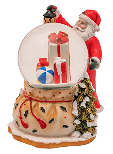 Wichtelstube-Kollektion LED Schneekugel Santa Claus elektr. Schneewirbel, viele Melodien und Farbwechsel