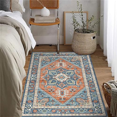 AD6H-CZ Blauer Teppich, leicht zu reinigender Jugendteppich, Anti-Milben- und geruchsfreier Teppich,Blau,120x180cm