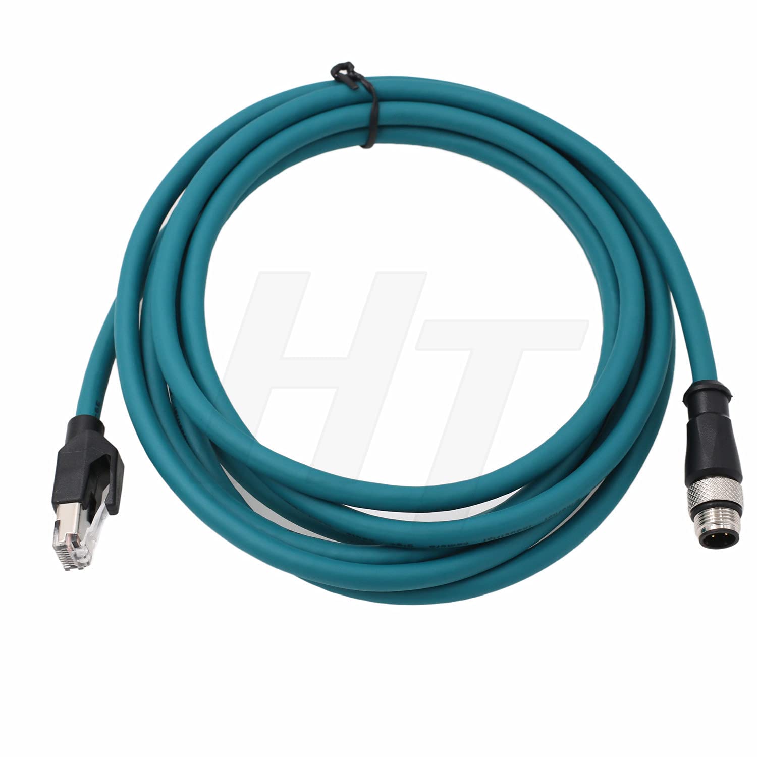 HangTon Industrial Machinery M12 4-poliger D-Code RJ45 Ethernet-Stromkabel, geschirmt, High-Flex, wasserdicht, Netzwerkkabel, Encoder-Sensor (5 m)