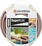 Gardena Premium SuperFLEX Schlauch 13 mm (1/2 Zoll), 20 m: Gartenschlauch mit Power-Grip-Profil, 35 bar Berstdruck, hochflexibel, formstabil, UV-beständig (18093-20) schwarz, Polyvinylchlorid (PVC)