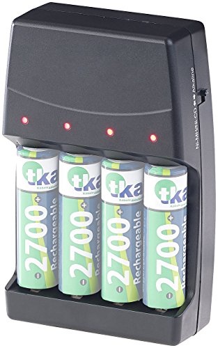 revolt Batterieladegerät: 2in1-Ladegerät für NiMH-/NiCd-Akkus & Alkaline-Batterien, Typ AA & AAA (Alkali Batterien Aufladen, Alkaline Batterien Aufladen, Batterie aufladbar)