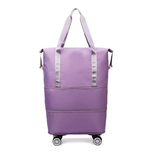 WUODHTW Reisetasche, Sporttasche, Sporttasche, Übernachtungstasche, erweiterbares Gepäck, faltbare Reisetasche, Violett, Einheitsgröße, Lässiger Tagesrucksack
