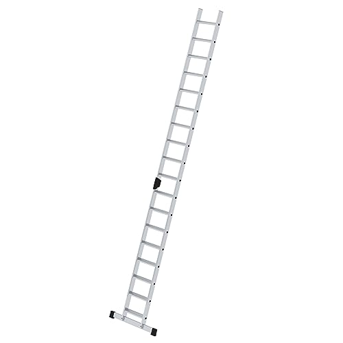 PROREGAL Stufen-Anlegeleiter mit Standard-Traverse | 18 Stufen | Leiter, Teleskopleiter, Trittleiter, Bockleiter, Sprossen-Doppelleiter