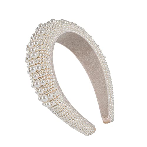 Fashion Hair Accessories Barock Brautschmuck Haarband Hochzeit Kopfbedeckung Perle Kopfschmuck Strass Stirnband (weiß)