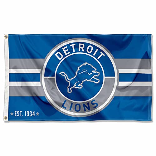 WinCraft Detroit Lions Patch Button Circle Logo Flagge groß 7,6 x 12,7 cm Banner