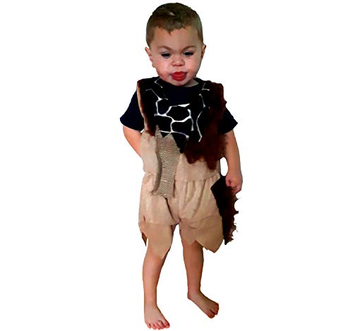 Kinderkostüm Steinzeit Junge Gr. 128 Kleid braun Neandertaler Urmensch Karneval