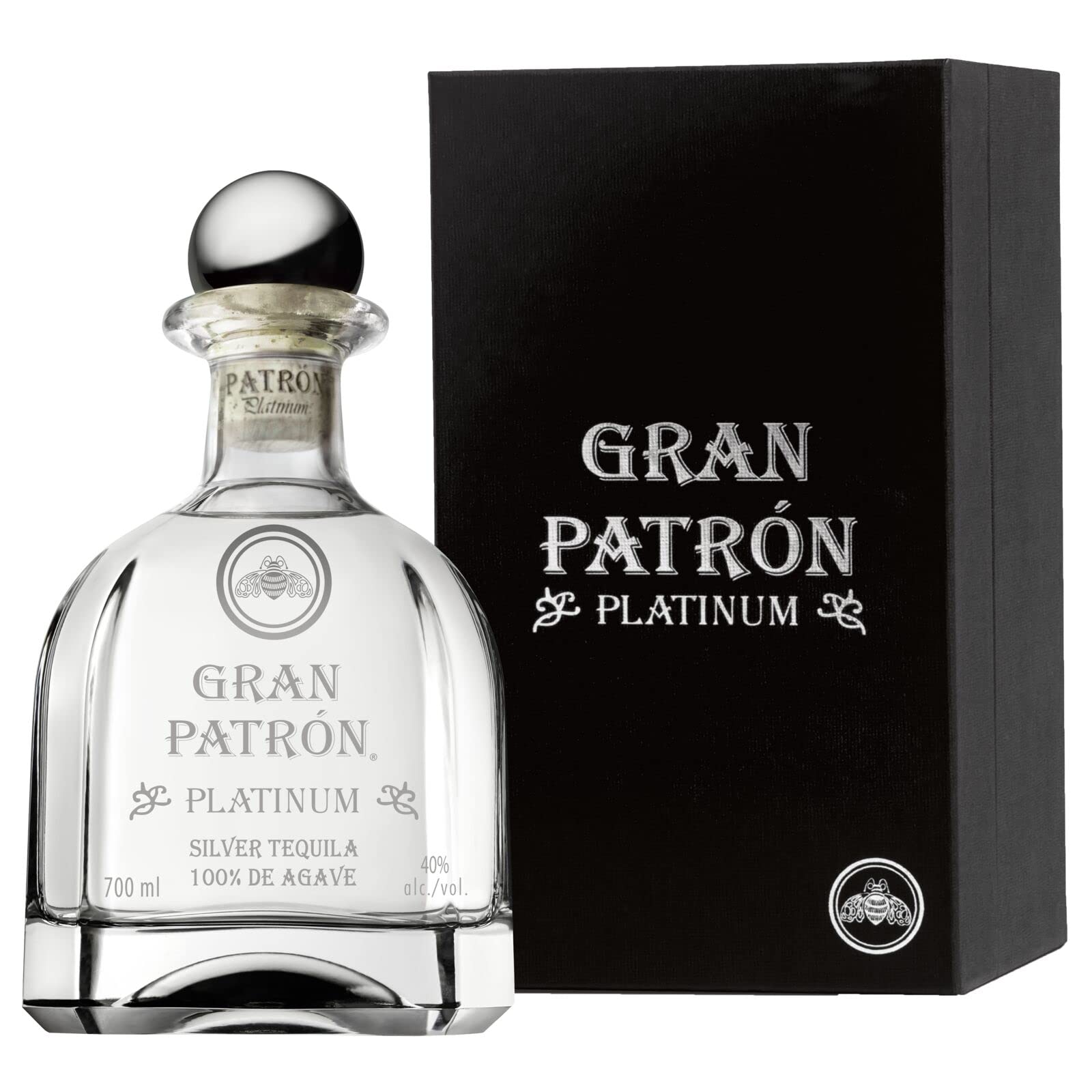 Gran PATRÓN Platinum Ultra-Premium-Tequila aus 100 % besten blauen Weber-Agaven, in Mexiko in kleinen Chargen handdestilliert, 40% Vol., 70 cl/700 ml