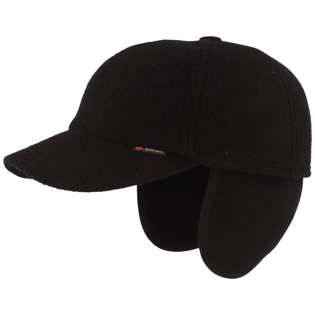 Göttmann einfarbiges Baseball Cap mit Ohrenklappen (63, schwarz)