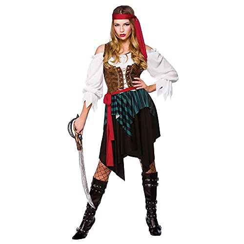 Caribbean Pirate Adult budget Fancy Dress Ladies Costume
