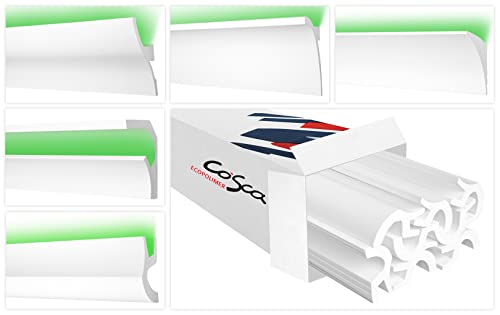 Cosca LED Stuckleisten aus Ecopolymer - Wand & Deckenleisten indirekte Beleuchtung, extrem resistent - (CK3-10 Meter) Lichtvoute Leisten Stoßfest