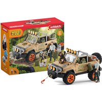 Schleich Spielzeug-Auto Wild Life, Geländewagen mit Seilwinde (42410), (Set)