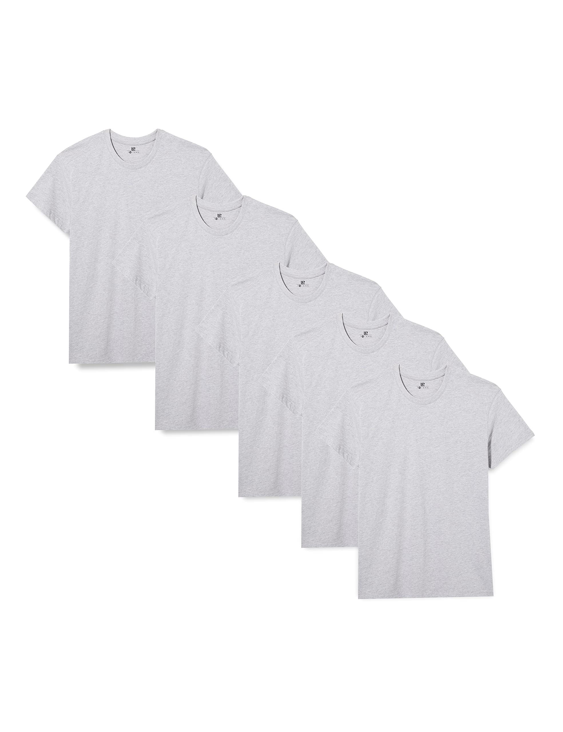 Lower East Herren T-Shirt mit Rundhalsausschnitt aus Baumwolle im Multipack