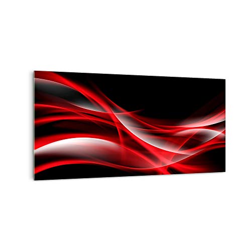 DekoGlas Küchenrückwand 'Rote Linien' in div. Größen, Glas-Rückwand, Wandpaneele, Spritzschutz & Fliesenspiegel