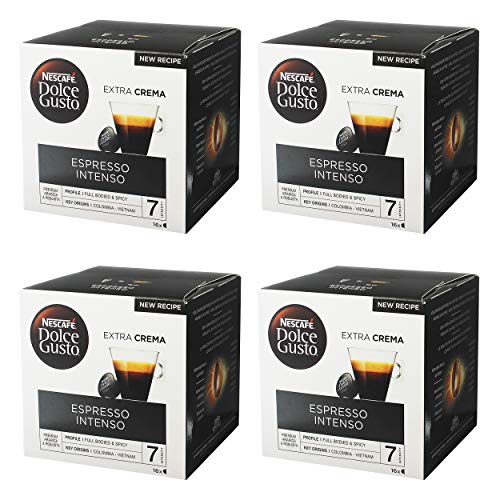 Nescafé Dolce Gusto Espresso Intenso, Stark, Kaffee, Kaffeekapsel, 4er Pack, 4 x 16 Kapseln
