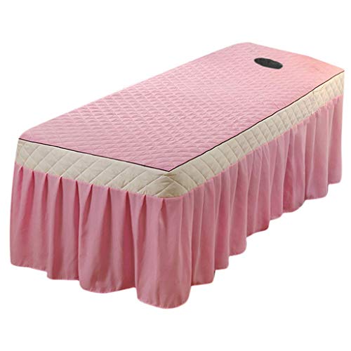 Tubayia Massageliege Bettlaken Bettbezug Auflage mit Gesichts Loch für Beauty Salon Massage Spa (Rosa)