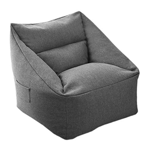 LDIW Sitzsackhülle(ohne Füllung), Weicher und Bequemer Sitzsack Bezug für Erwachsene und Kinder 75x65x35cm,Grau