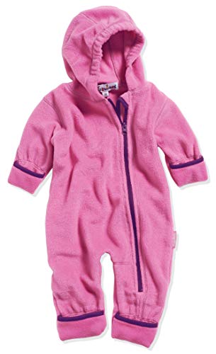 Playshoes Unisex Baby Fleece-Overall Farblich Abgesetzt, Rosa (Pink 18), 80