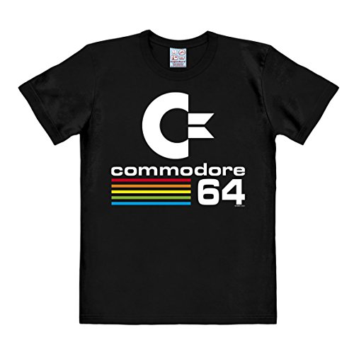 Logoshirt Herren T-Shirt Commodore - C64 - Nerd Rundhals Shirt, schwarz - Lizenziertes Originaldesign, Größe M